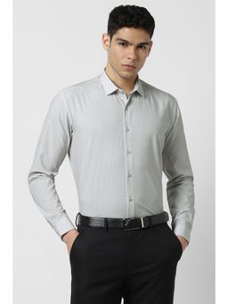 Van Heusen - Men Grey Slim Fit Print Full Sleeves Shirt