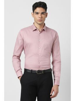 Van Heusen - Men Pink Solid Full Sleeves Shirt
