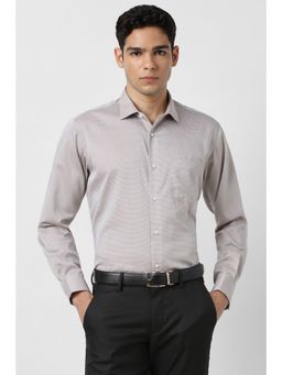 Van Heusen - Men Grey Textured Full Sleeves Shirt