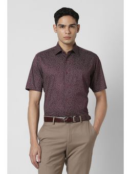 Van Heusen - Men Purple Print Half Sleeves Shirt