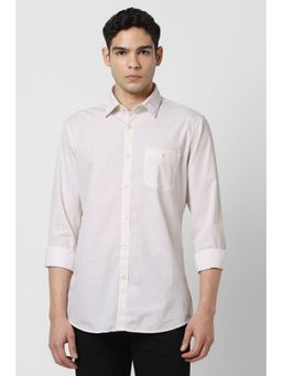 Van Heusen - Men Beige Print Full Sleeves Shirt