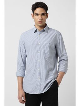 Van Heusen - Men Blue Slim Fit Stripes Full Sleeves Shirt
