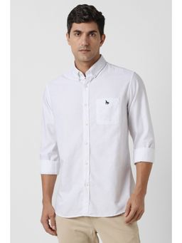 Van Heusen - Men White Solid Full Sleeves Shirt