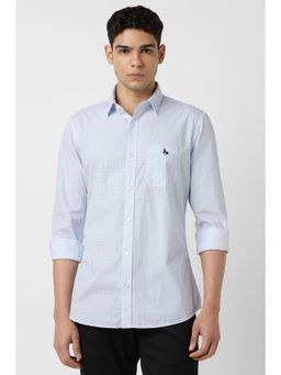 Van Heusen - Men Light Blue Print Full Sleeves Shirt