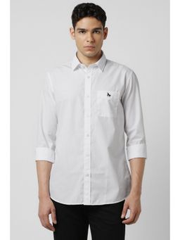 Van Heusen - Men White Solid Full Sleeves Shirt