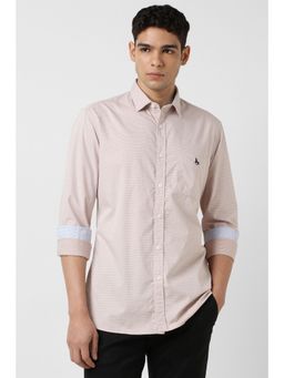 Van Heusen - Men Beige Textured Full Sleeves Shirt
