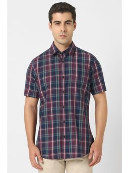Van Heusen - Men Multi-Color Checks Half Sleeves Shirt
