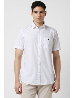 Van Heusen - Men White Solid Half Sleeves Shirt