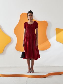 Pleats by Aruni - Red Herno Dress