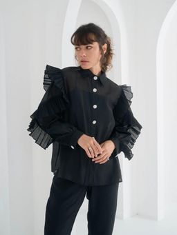 Pleats by Aruni - Black Matie Shirt