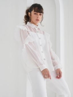 Pleats by Aruni - White Matie Shirt