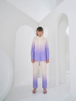 Pleats by Aruni - Purple Ombre Crushed Co-Ord (Set of 2)