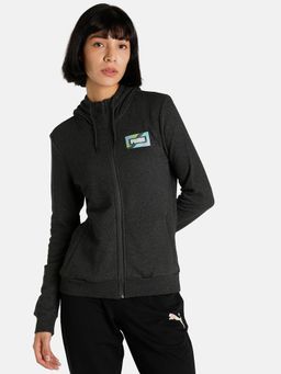 Puma - Graphic Womens Grey Hoodie