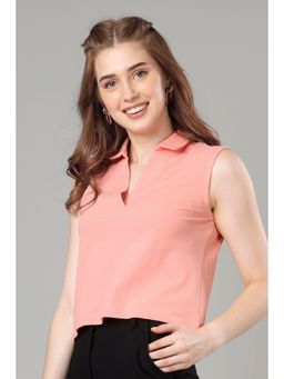 NEOFAA - Exclusive Rose Polo Sleeveless T-Shirt for Women - Pink