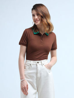 U.S. POLO ASSN. - Metal Branding Solid Polo T-Shirt - Brown