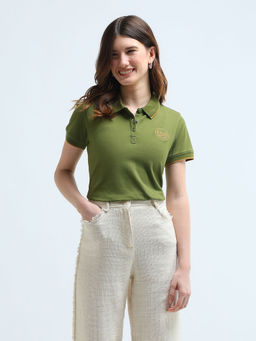 U.S. POLO ASSN. - Crest Logo Cotton Polo T-Shirt - Green