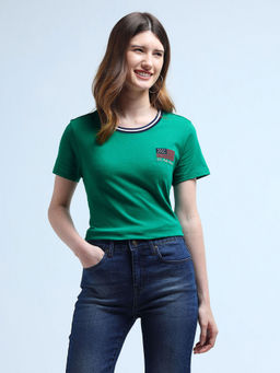 U.S. POLO ASSN. - Flag Embroidery Tipped Neck T-Shirt - Green