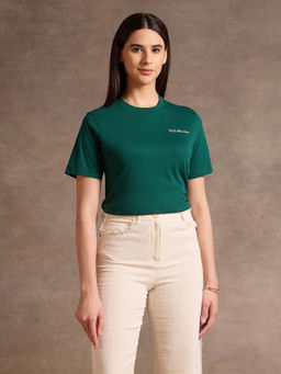 U.S. POLO ASSN. - Boxy Fit Crest Print T-Shirt - Green