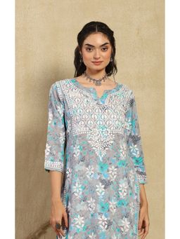 House of Chikankari - Chikankari Printed Long Kurta