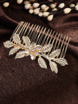 OOMPH - Gold Tone Floral Wedding Party Hiar Comb Pins