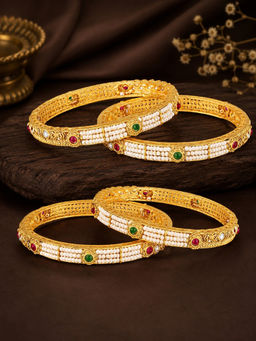 OOMPH - Women Multi-Color Heritage Rajwadi Bangles (Pack of 4) (2.6)