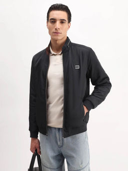 Rare Rabbit - Black Polyester Full Sleeve Reversible Jacket