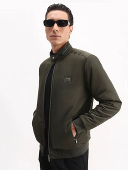 Rare Rabbit - Olive Polyester Full Sleeve Reversible Jacket