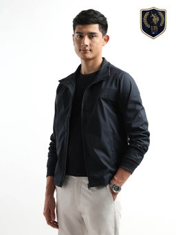 U.S. POLO ASSN. - Navy Blue Solid Regular Fit Jacket