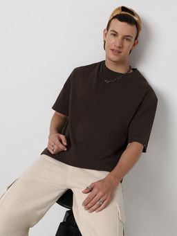 Bewakoof - Mens Brown Oversized T-Shirt