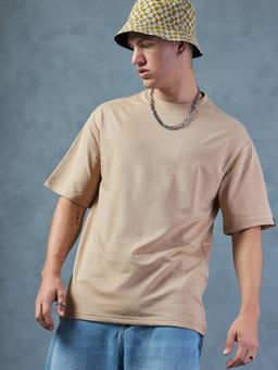 Bewakoof - Heavy Duty 1.0 Men's Brown Oversized T-shirt