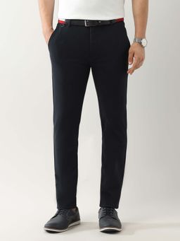 Arrow Sports - Men Blue Solid Mid Rise Autoflex Trouser