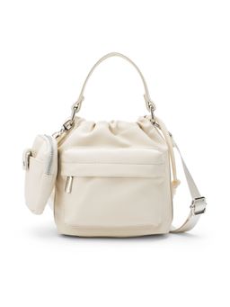 Lino Perros - White Mini Handbag and Pouch with Detachable Strap (Set Of 2)