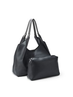 Lino Perros - Black Shoulder Bag and Pouch (Set Of 2)