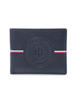 Tommy Hilfiger - Men Navy Blue Alsek Passcase Leather Wallet