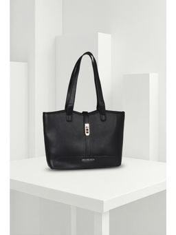 Van Heusen - Women Black Solid Casual Handbag with Detachable Strap
