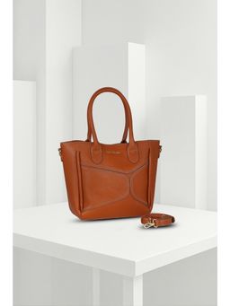 Van Heusen - Women Brown Textured Casual Handbag with Detachable Strap