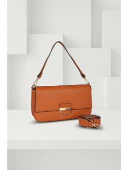 Van Heusen - Women Tan Solid Casual Handbag with Detachable Strap