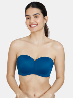 Zivame - Innovation Padded Non Wired 3/4Th Coverage Strapless Bra - Sailor - Blue