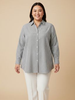 Qurvii - Black Stripe Cotton Shirt