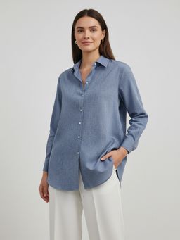 Qurvii - Blue Linen Shirt