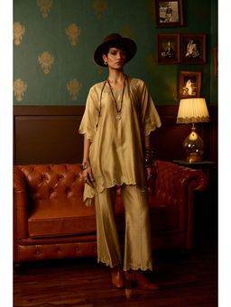 REETI ARNEJA - Beige Aura Kurta with Pant (Set of 2)