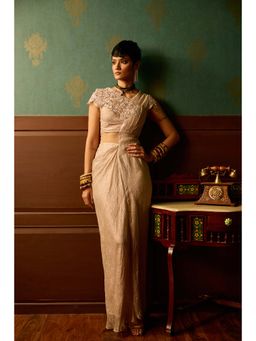 REETI ARNEJA - Pink Mist Drape Gown