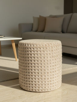 Mason Home - Wilson Waffle Pouffe - Beige
