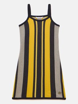 ELLE - Girls Multi-Color Vertical Stripes Stretchable A-Line Dress