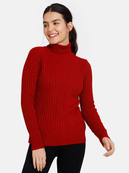 Zivame - Flat Knit Lounge Top - Equestrian Red