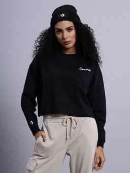 Converse - Women Fashion Crop LS Pocket Top