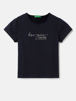 United Colors of Benetton - Regular Fit Round Neck Typography T-Shirt