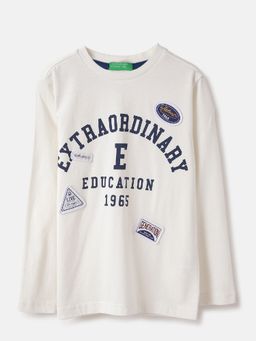 United Colors of Benetton - Regular Fit Round Neck Typography T-Shirt