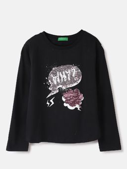 United Colors of Benetton - Regular Fit Round Neck Embellished T-Shirt