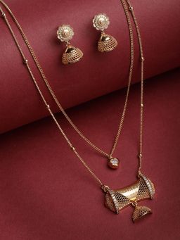 PANASH - Gold Plated CZ Studded Handcrafted Jewellery (Set of 2)